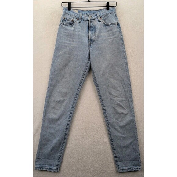 Levi's Denim - Levis Premium 501 '81 Pin striped Light Wash Tapered Leg Jeans Women's Sz 25x31